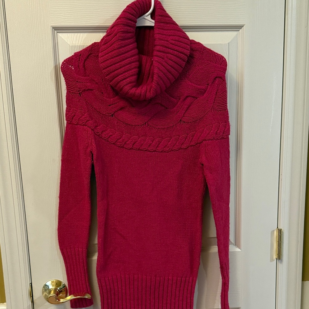 LOFT Rich Red Cowl Neck Sweater